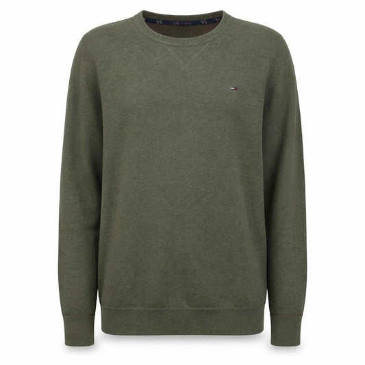 Tommy Hilfiger Men's Green XL Cotton Crew Neck Pullover Jumper