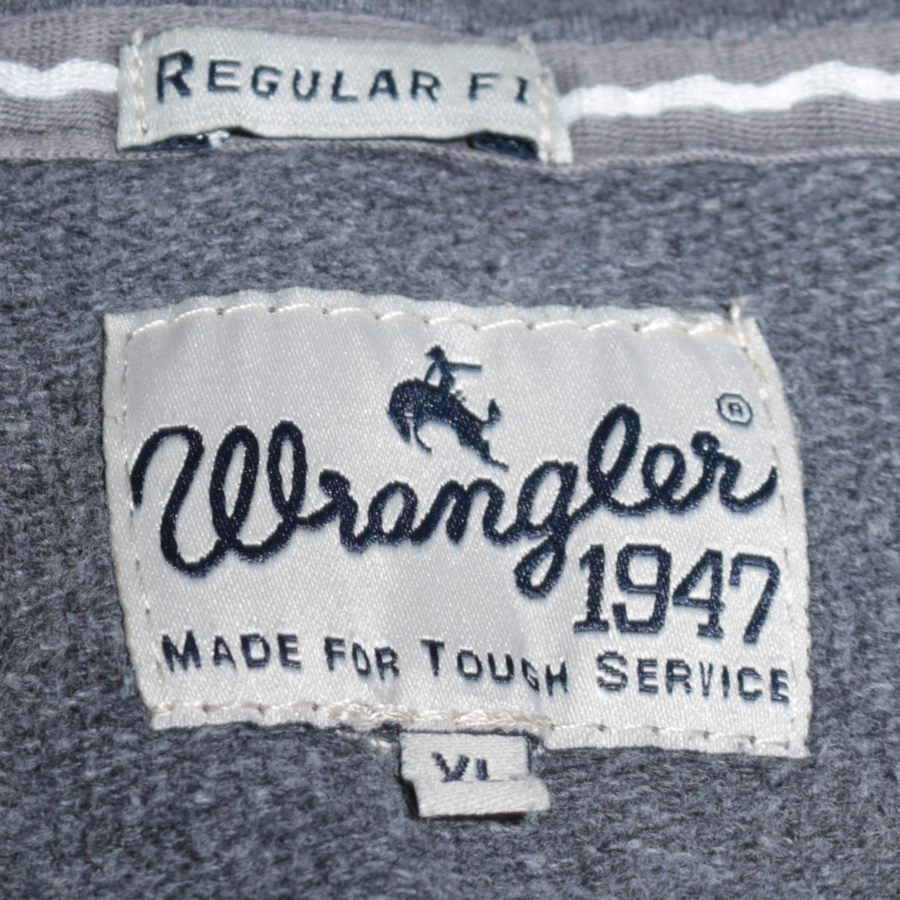 Wrangler Mens Blue Full Zip Hoodie Regular Fit Cotton Sweatshirt Size L
