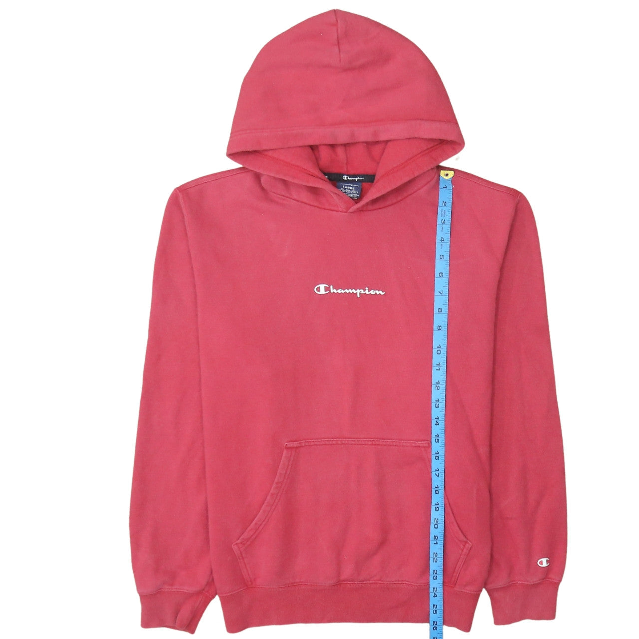 Champion Men's Red Pullover Hoodie Large Logo Sportswear