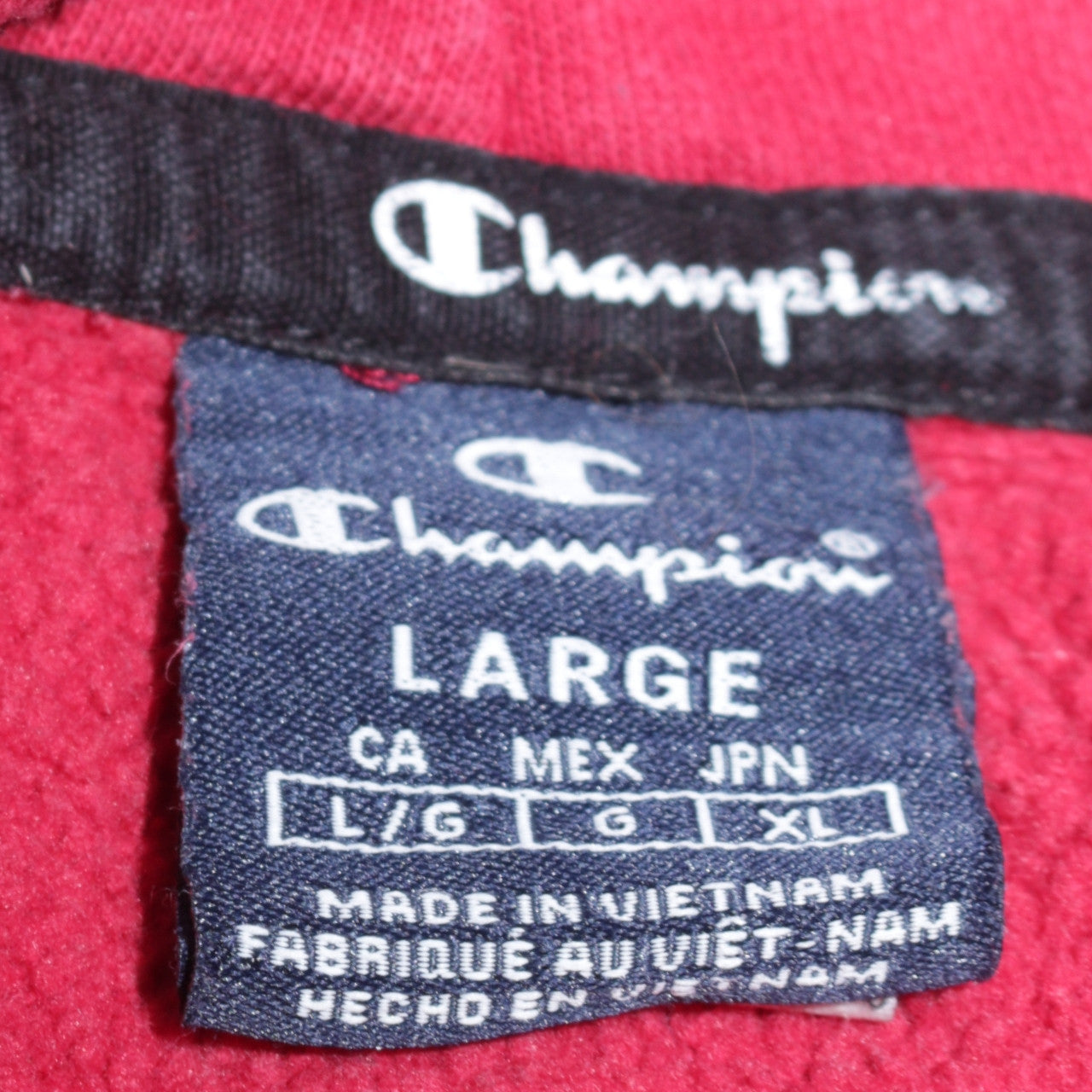 Champion Men's Red Pullover Hoodie Large Logo Sportswear