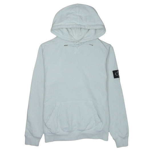 Calvin Klein Jeans Men's White Pullover Hoodie M Regular Fit