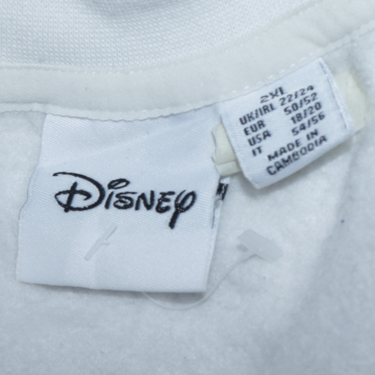 Disney Women White 2XL Pullover Sweatshirt Mickey Graphic Cotton Blend