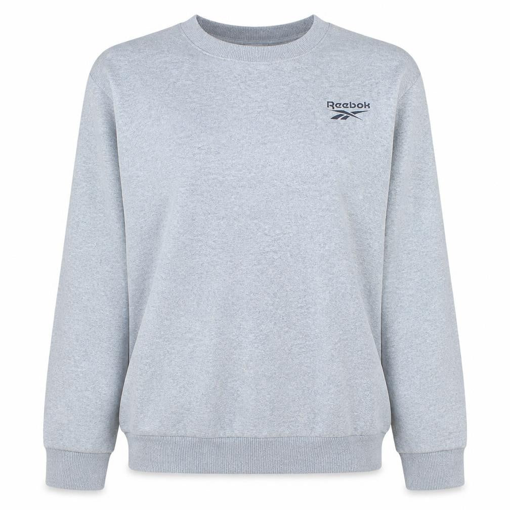 Reebok Womens Grey Crew Neck Pullover Sweatshirt L Casual Sportswear