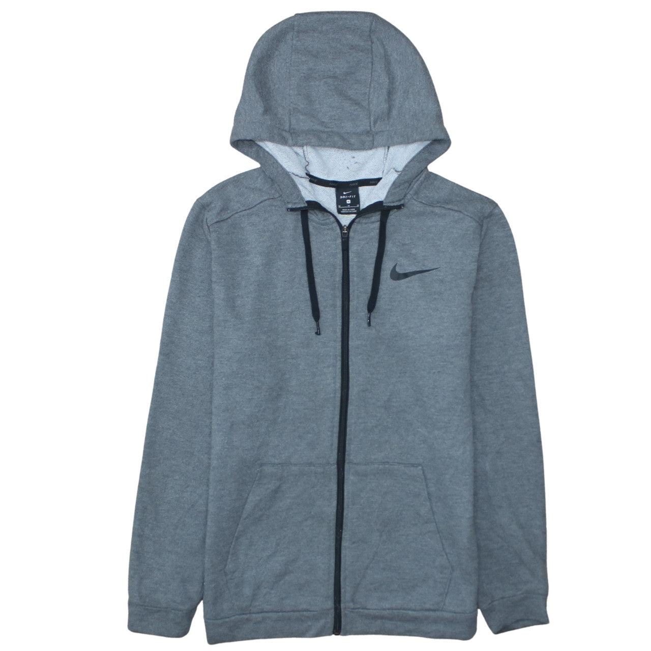 Nike Men's Grey Dri-Fit Full Zip Hoodie M Sportswear