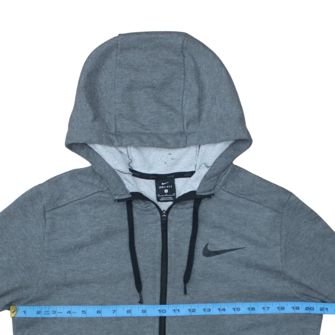 Nike Men's Grey Dri-Fit Full Zip Hoodie M Sportswear