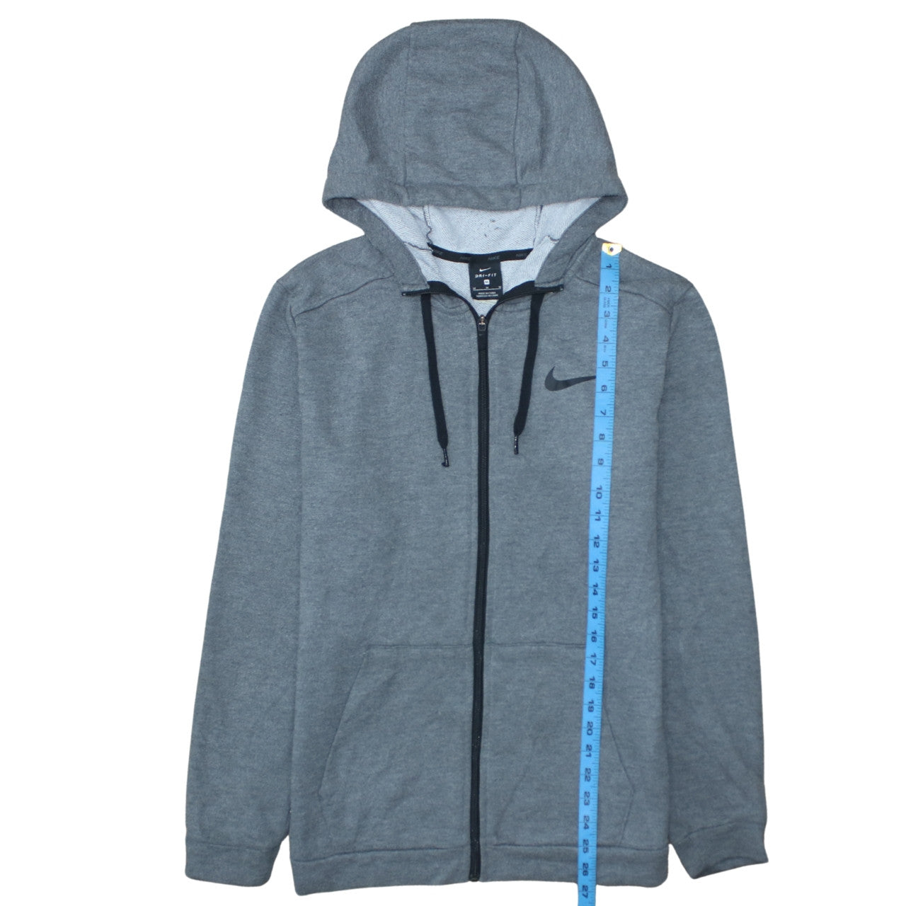 Nike Men's Grey Dri-Fit Full Zip Hoodie M Sportswear