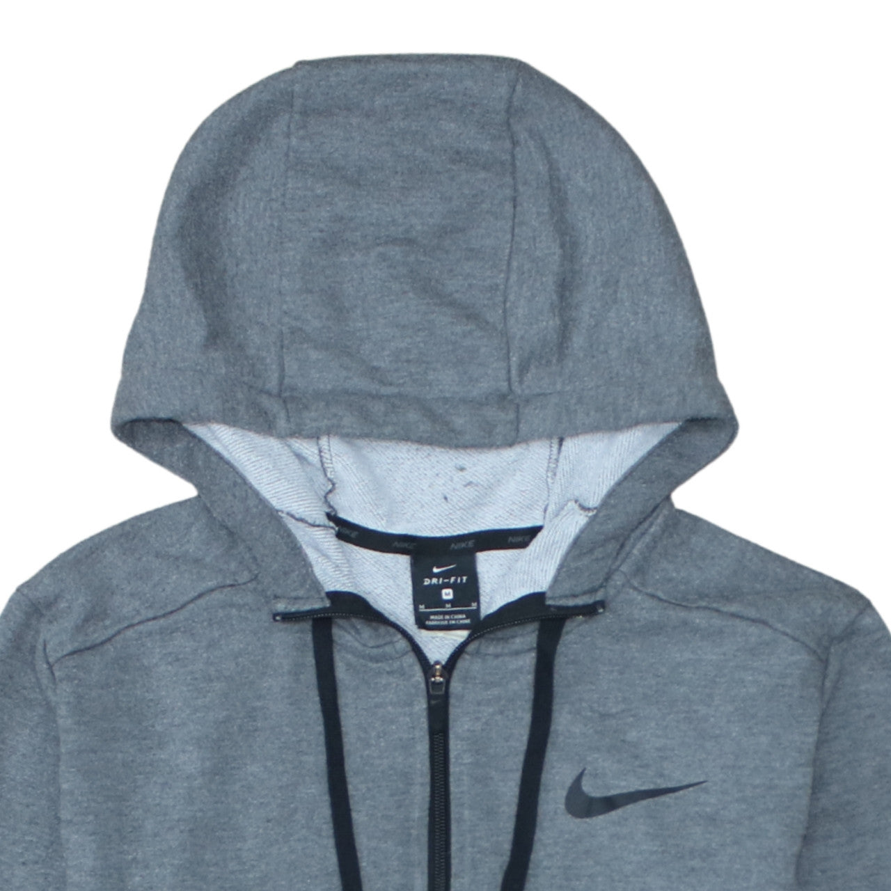 Nike Men's Grey Dri-Fit Full Zip Hoodie M Sportswear