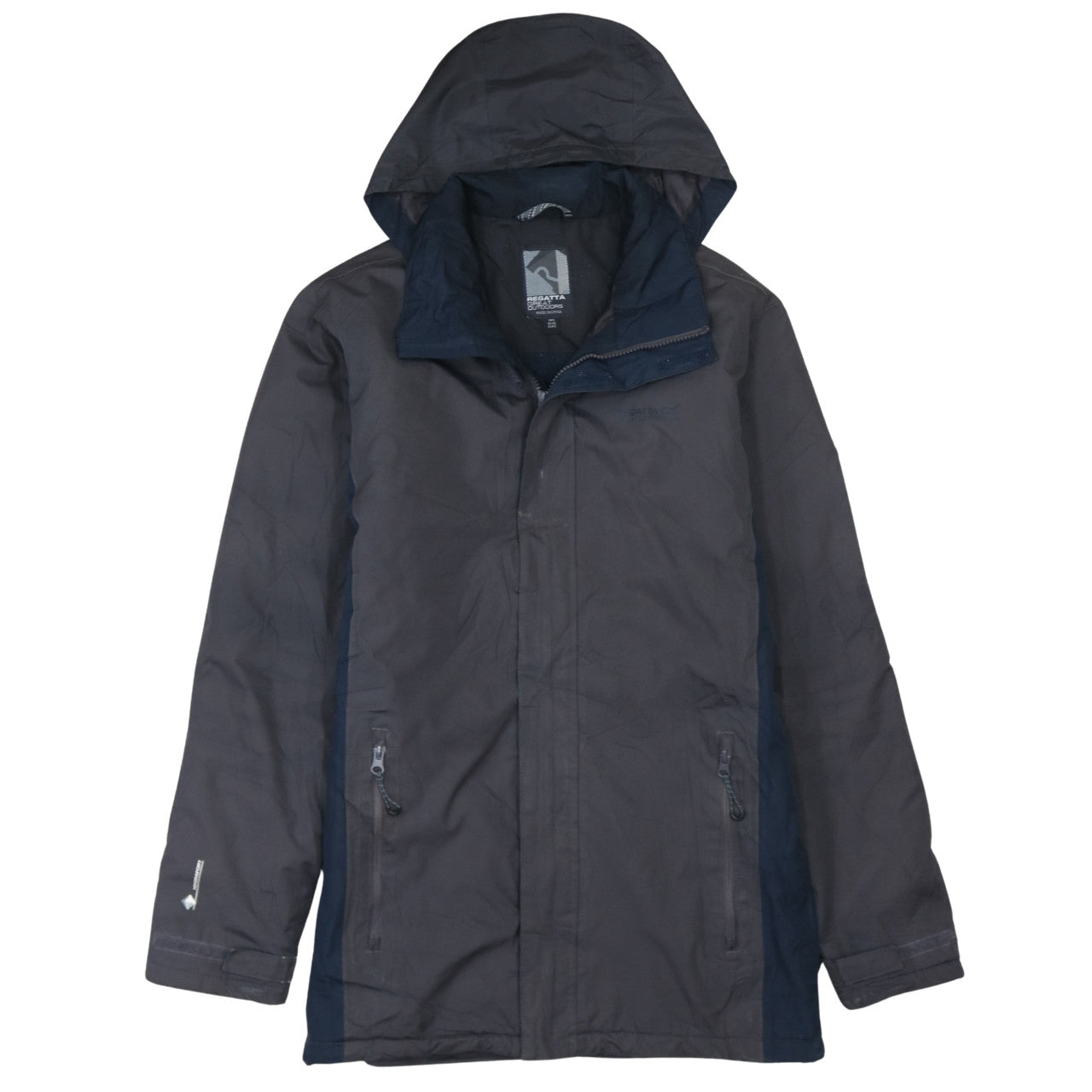Regatta Men’s Black Waterproof Hooded Rain Coat Jacket Size S