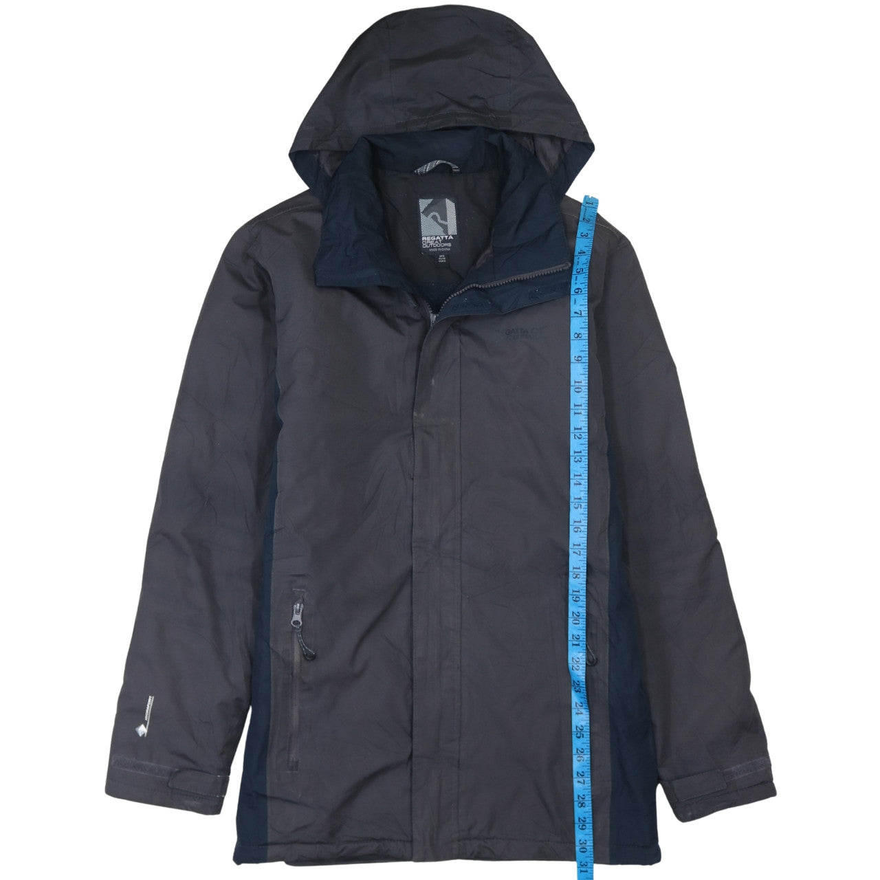 Regatta Men’s Black Waterproof Hooded Rain Coat Jacket Size S