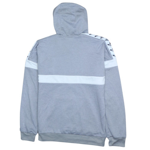 adidas Mens Grey Pullover Hoodie Medium Logo Fleece Sportswear