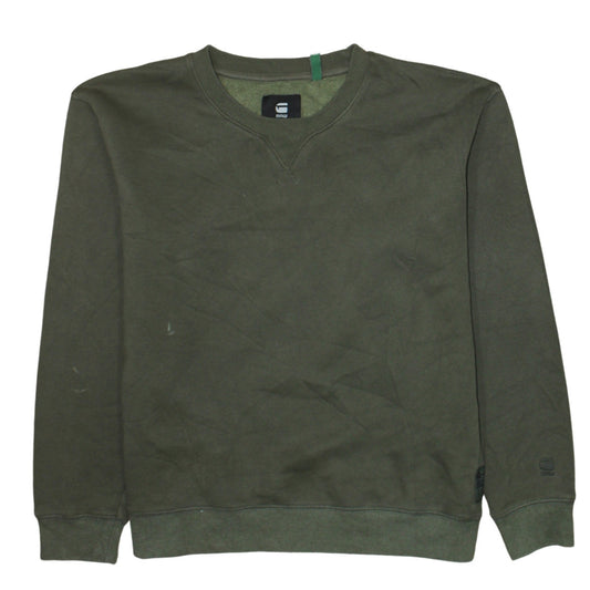 G-Star RAW Men's Green Crew Neck Pullover Sweatshirt L