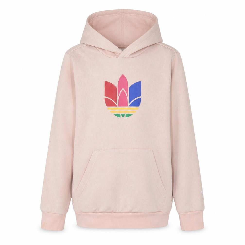 Adidas Girls Pink Logo Pullover Hoodie 12-13 Years Fleece Sweatshirt