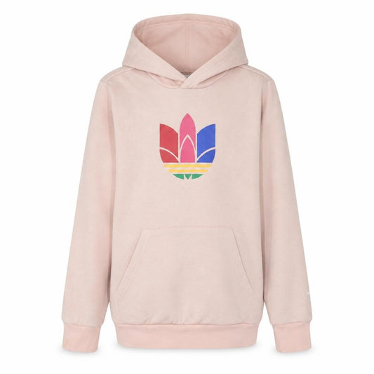 Adidas Girls Pink Logo Pullover Hoodie 12-13 Years Fleece Sweatshirt