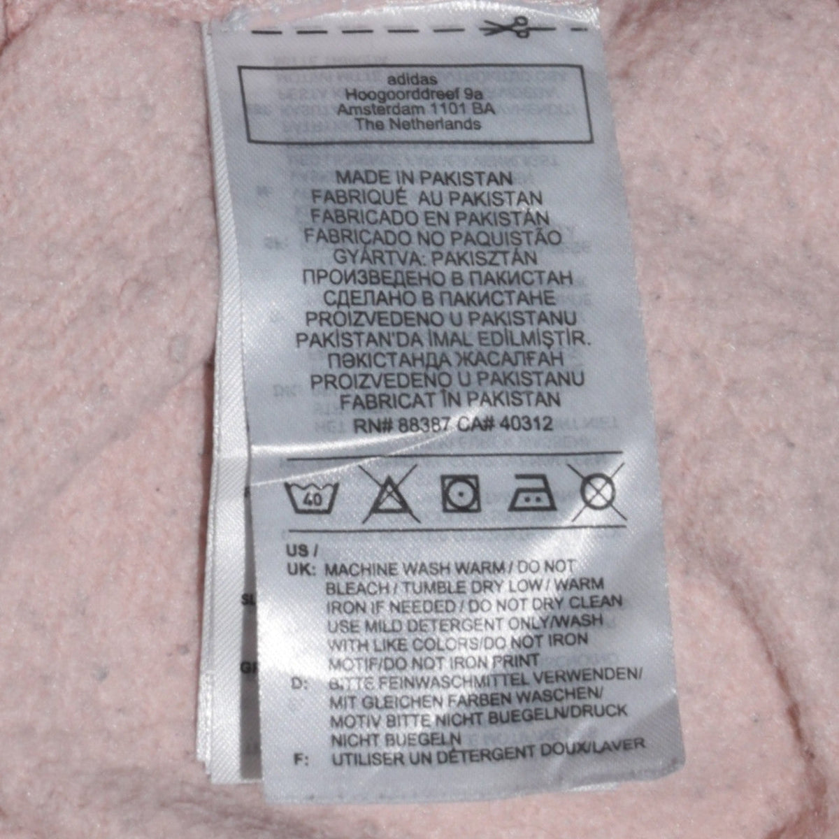 Adidas Girls Pink Logo Pullover Hoodie 12-13 Years Fleece Sweatshirt