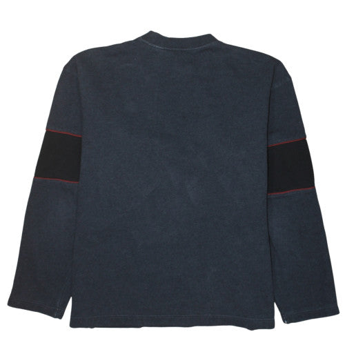 Fila Mens Grey Crew Neck Fleece Sweatshirt Size M Retro Style