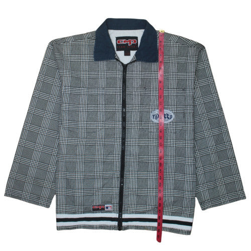 CMP Team Sport Men's Black Check Bomber Jacket L Cotton Yankees Style