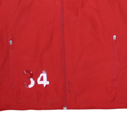 Adidas Men’s Red Track Jacket L Full Zip Lightweight Football Top