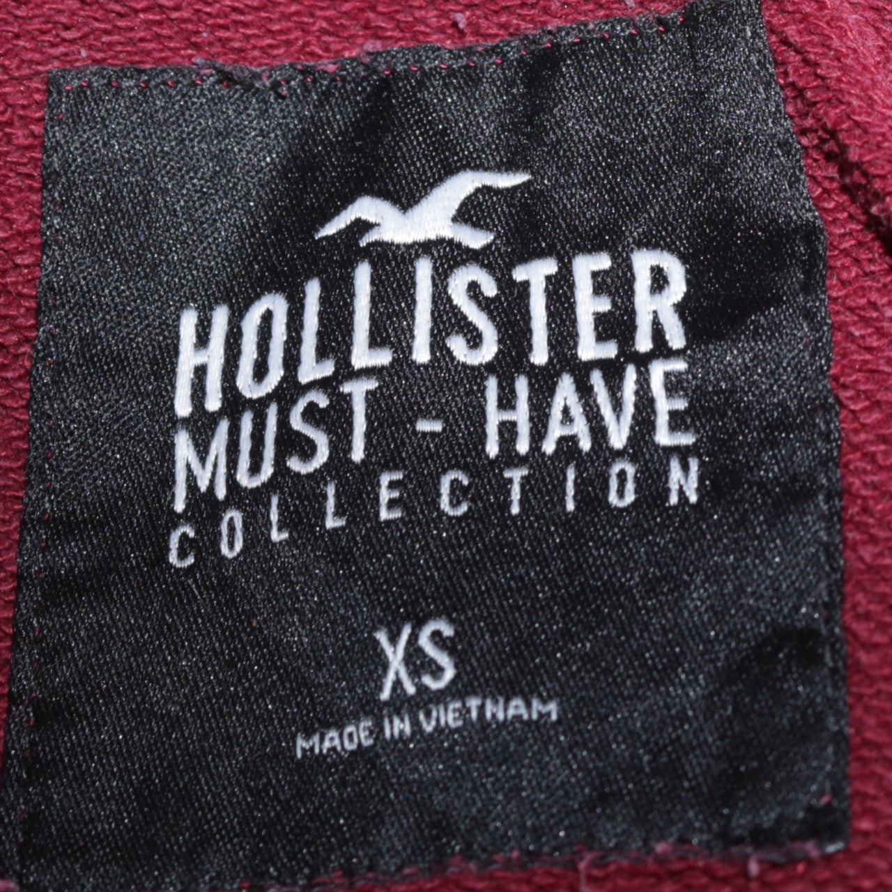 Hollister Mens Red Pullover Hoodie XS Logo Fleece Sweatshirt