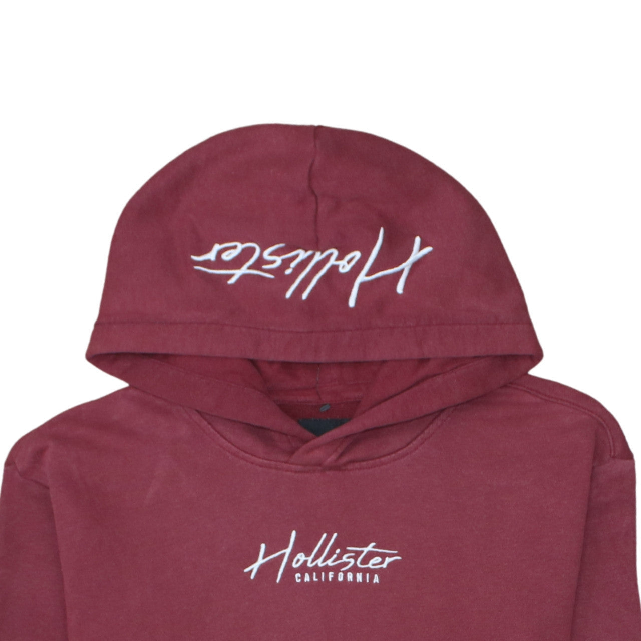 Hollister Mens Red Pullover Hoodie XS Logo Fleece Sweatshirt