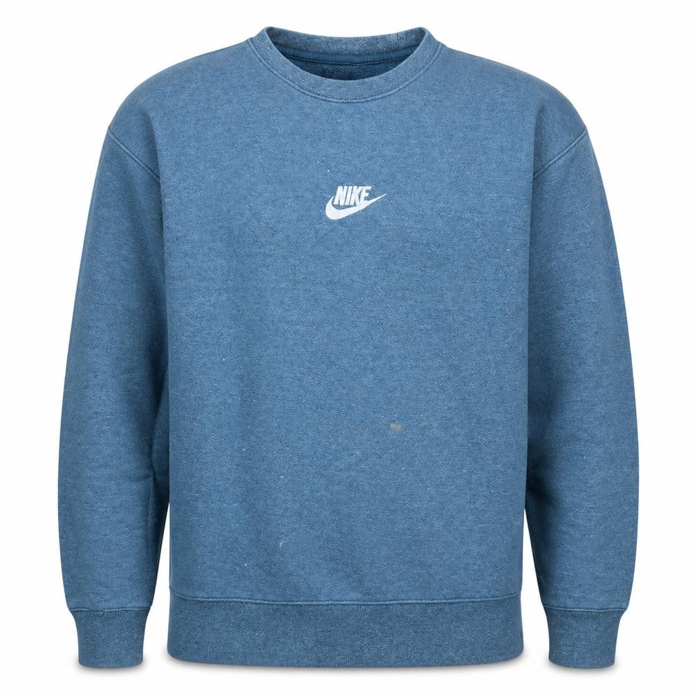 Nike Men's Blue Crew Neck Pullover Sweatshirt L Logo Print