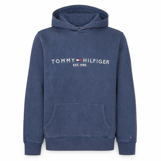 Tommy Hilfiger Men’s Blue Pullover Hoodie Size L Classic Logo