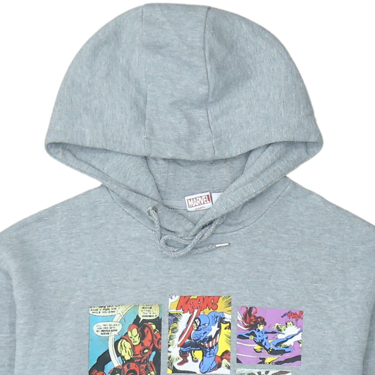 Marvel Men’s Grey Pullover Hoodie M Comic Graphic Print Fleece