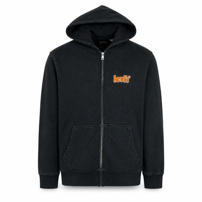Levi's Men's Black Full Zip Hooded Sweatshirt Size S Relaxed Fit
