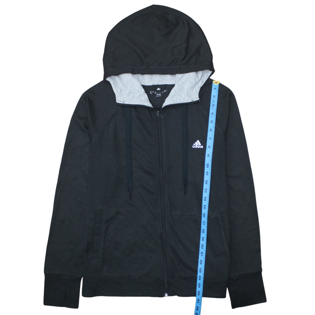 Adidas Womens Black Full Zip Hoodie XL Climalite Lightweight Hooded
