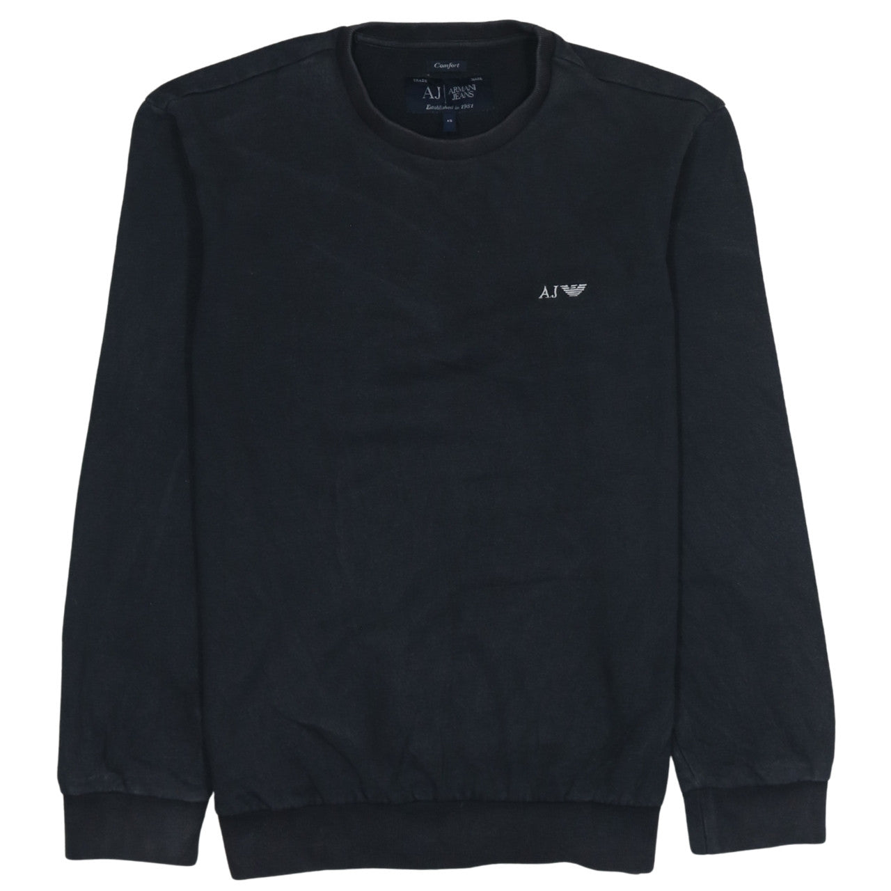 Armani Jeans Men’s Black Cotton Pullover Sweatshirt XS