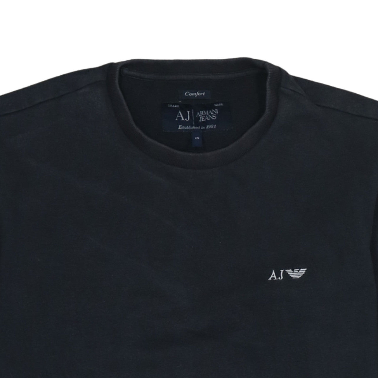 Armani Jeans Men’s Black Cotton Pullover Sweatshirt XS