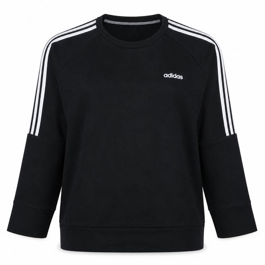 Adidas Womens Black Crew Neck Pullover Sweatshirt L 16-18