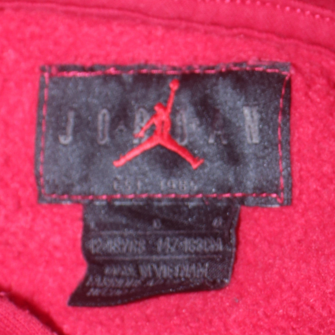 Jordan Boys Red Pullover Hoodie 13-14 Years Fleece Cotton Sweatshirt