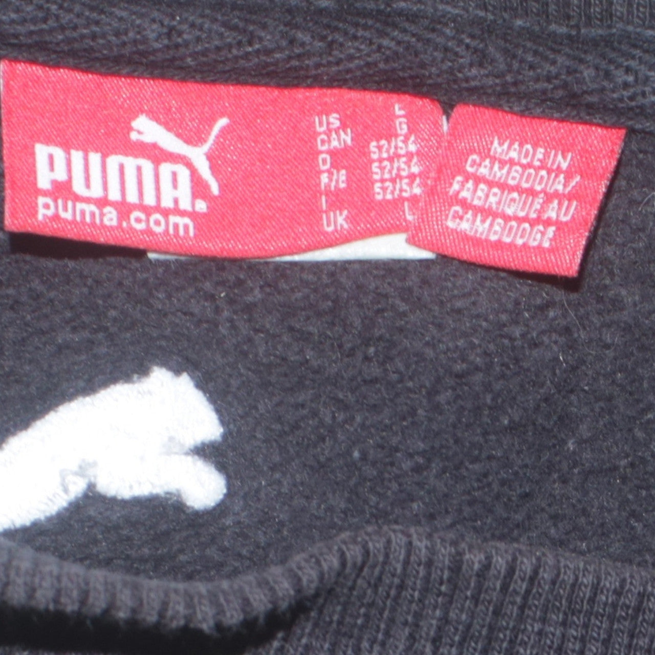 Puma Men's Black Long Sleeve Crew Neck Pullover Sweatshirt L