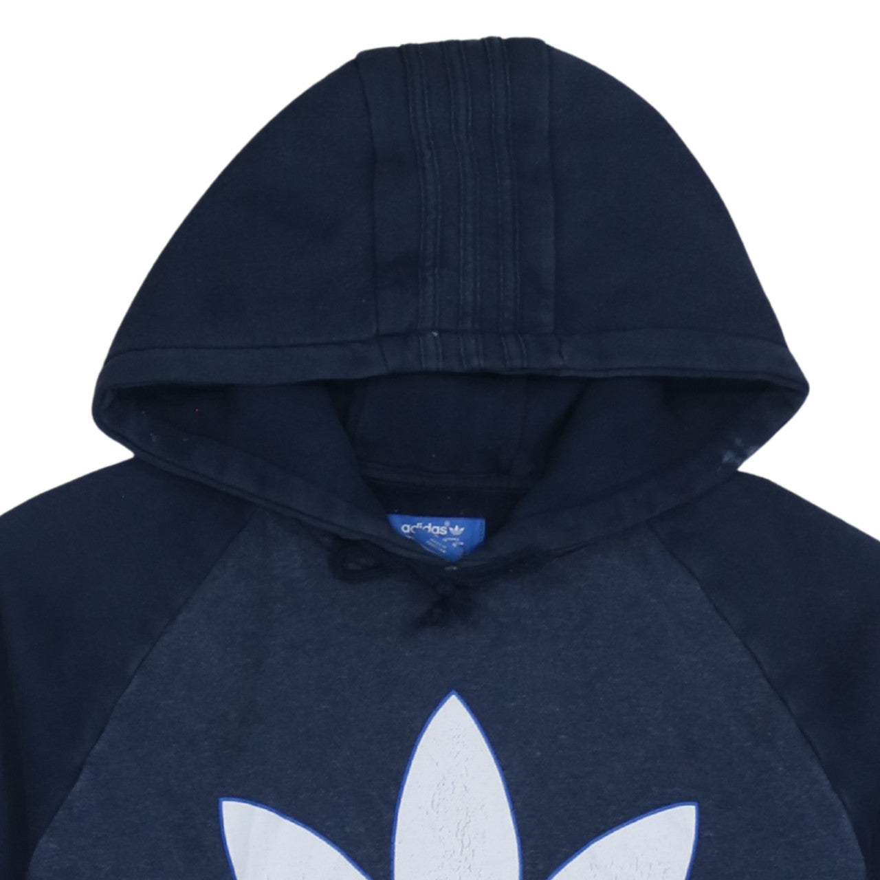 Adidas Men’s Blue Pullover Hoodie Size M Fleece Logo Sweatshirt