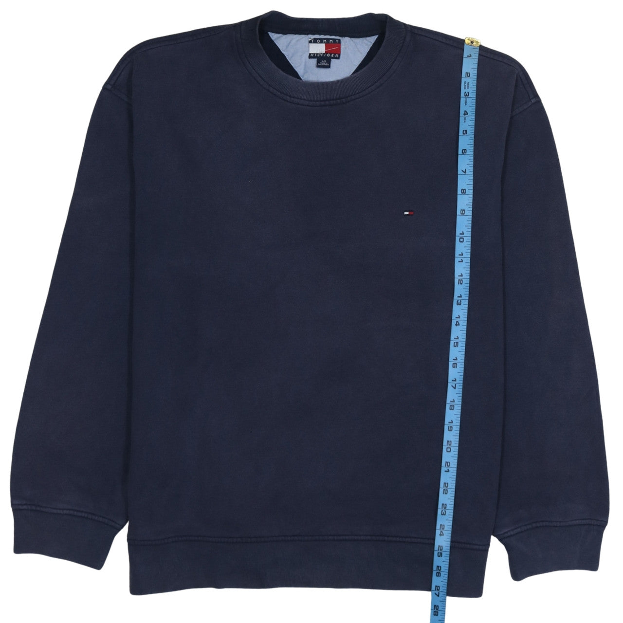 Tommy Hilfiger Men's Blue L Regular Fit Crew Neck Pullover Sweatshirt