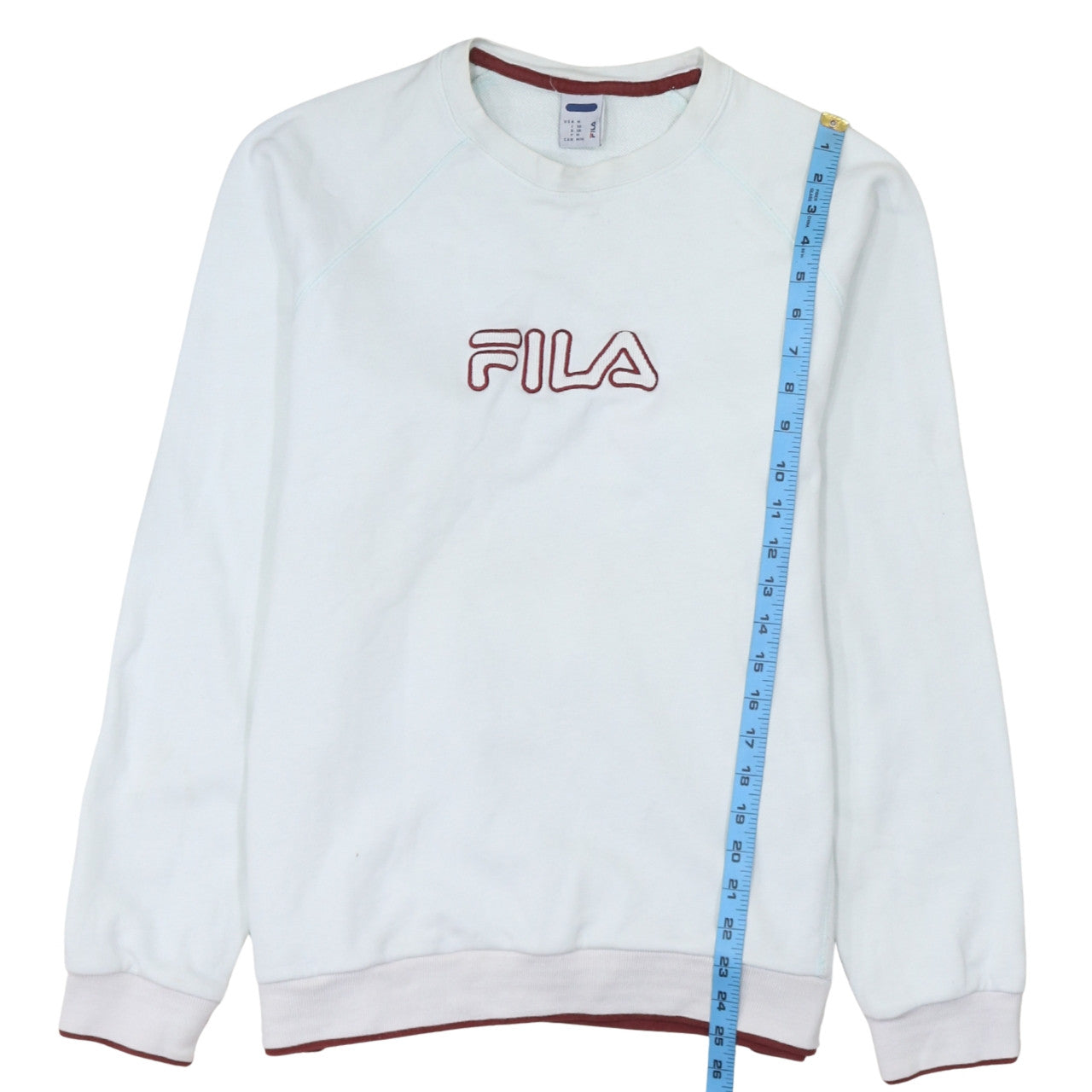 Fila Men's White Embroidered Logo Pullover Sweatshirt Size M
