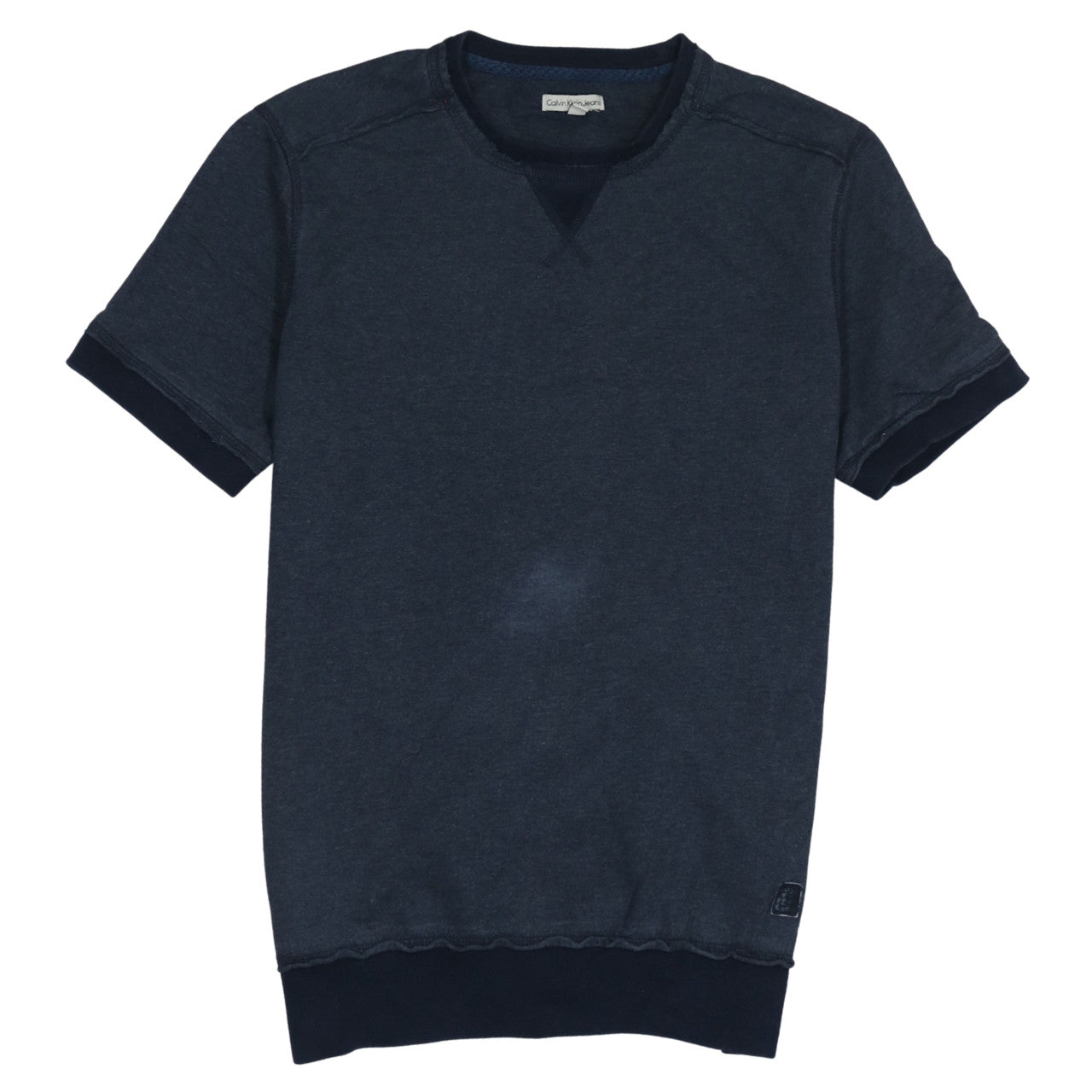 Calvin Klein Jeans Men's Navy Blue Crew Neck Cotton T-Shirt Size S