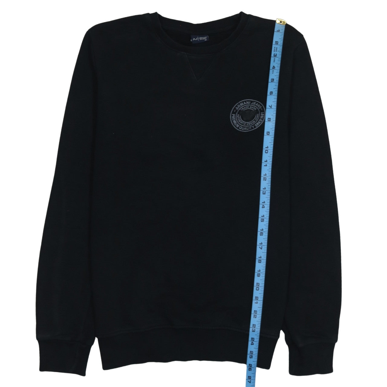 Armani Jeans Men's Black Crew Neck Logo Sweatshirt Size M