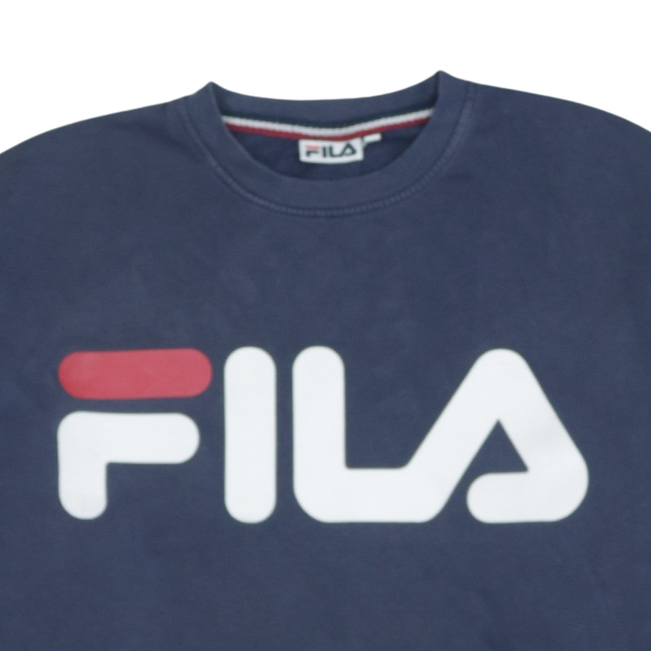 Fila Men's Blue Logo Pullover Sweatshirt Size L Regular Fit