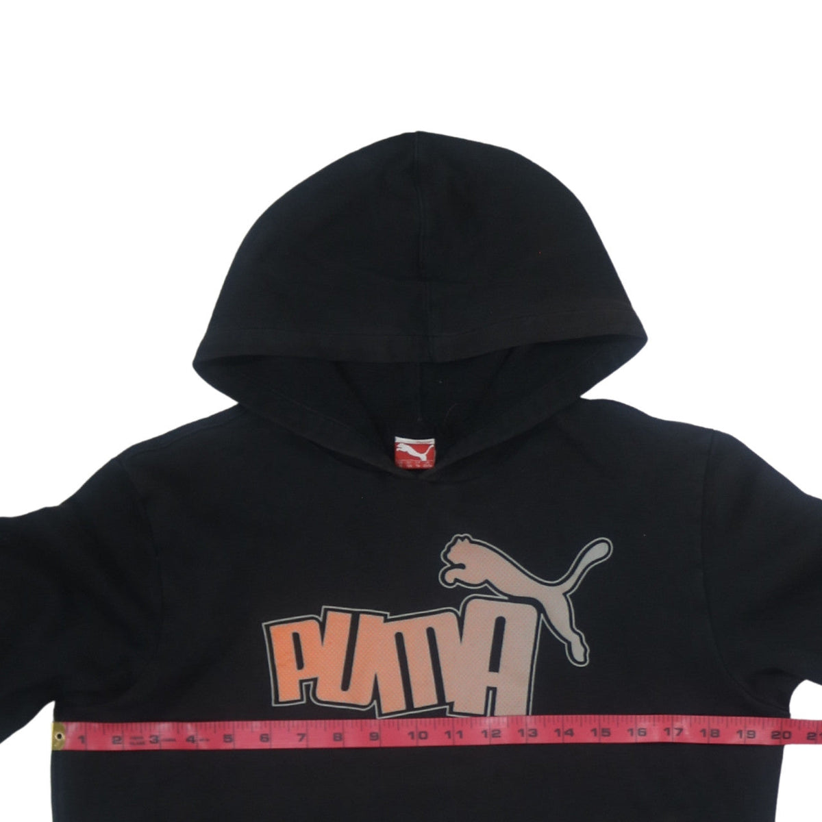Puma Boys Black Pullover Hoodie Graphic Logo Size 14 164cm