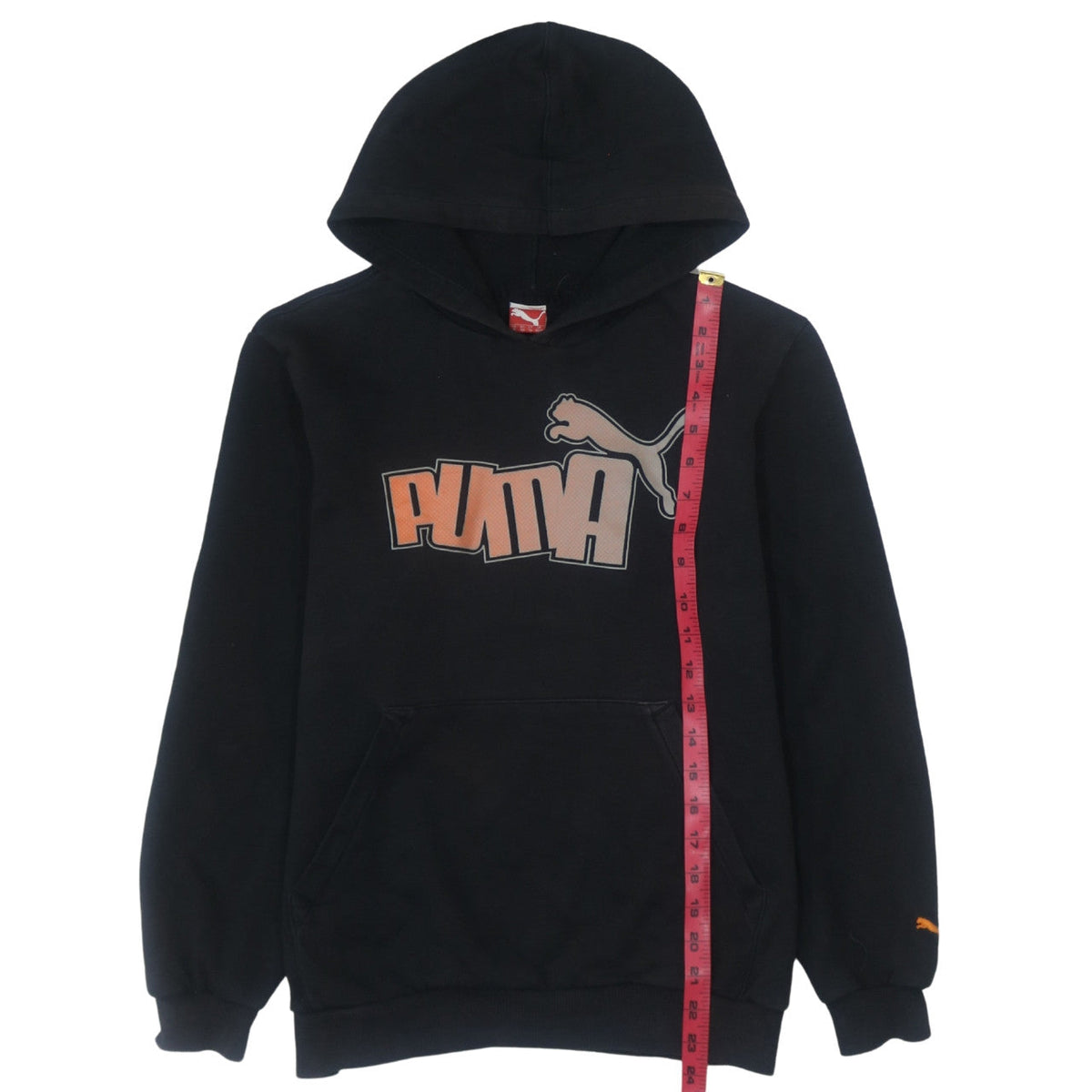 Puma Boys Black Pullover Hoodie Graphic Logo Size 14 164cm