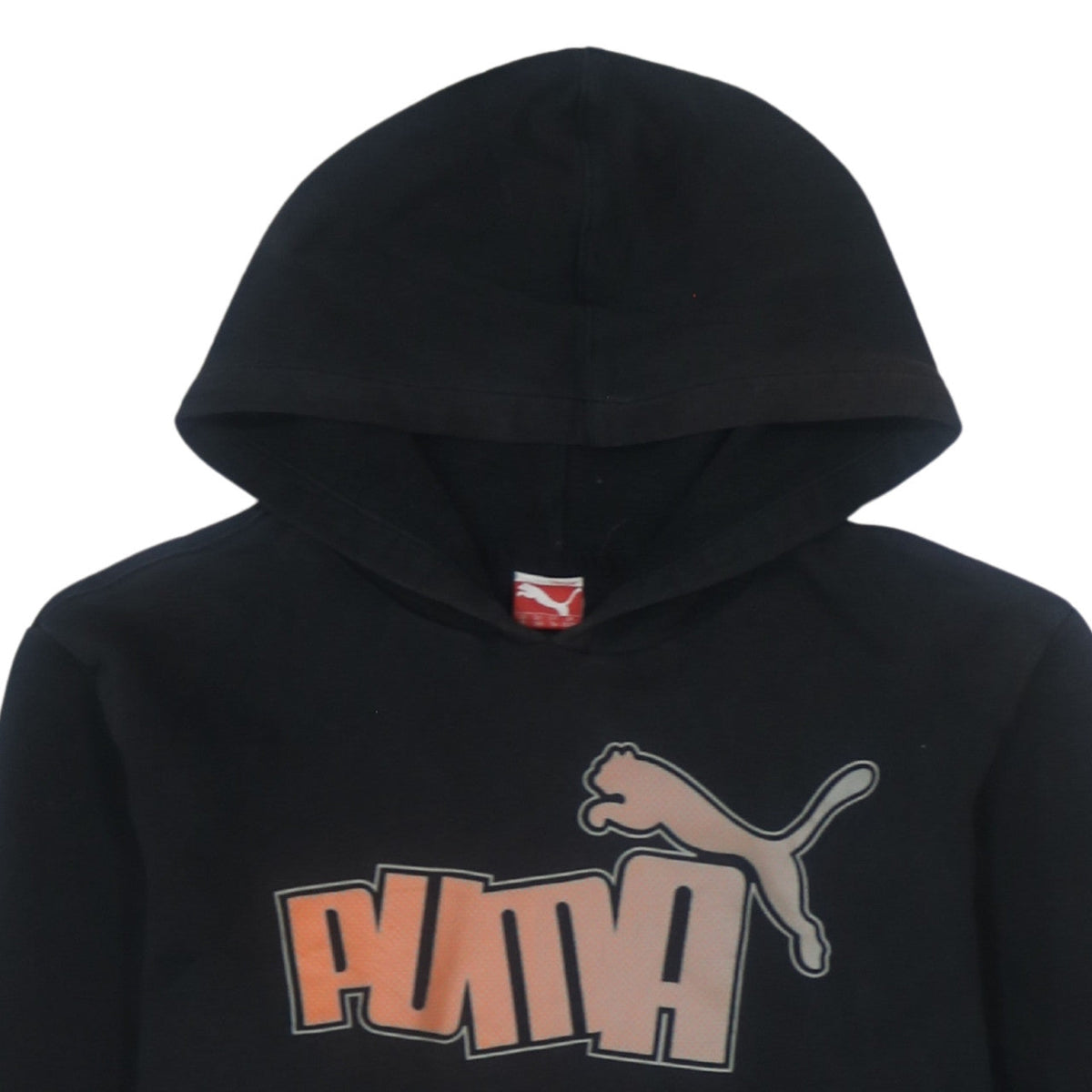 Puma Boys Black Pullover Hoodie Graphic Logo Size 14 164cm