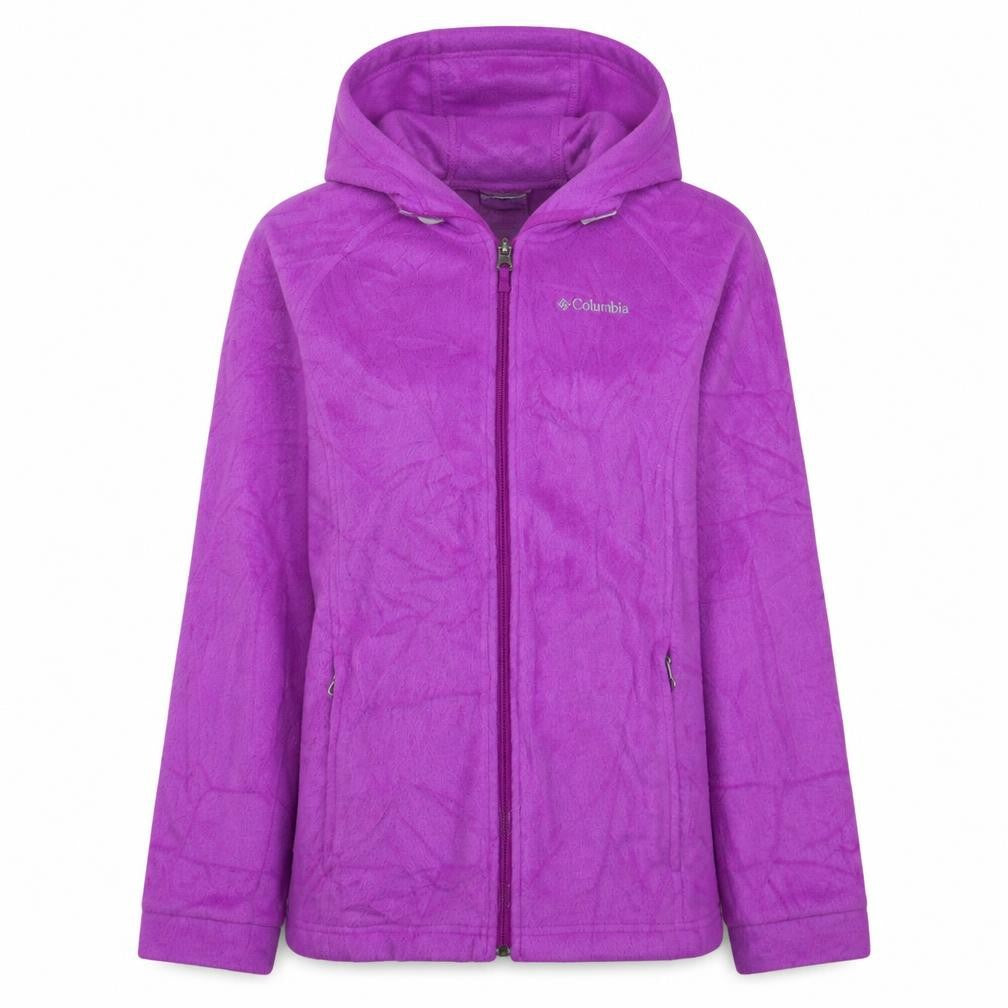 Columbia Girls Purple Fleece Full Zip Hooded Jacket Size L