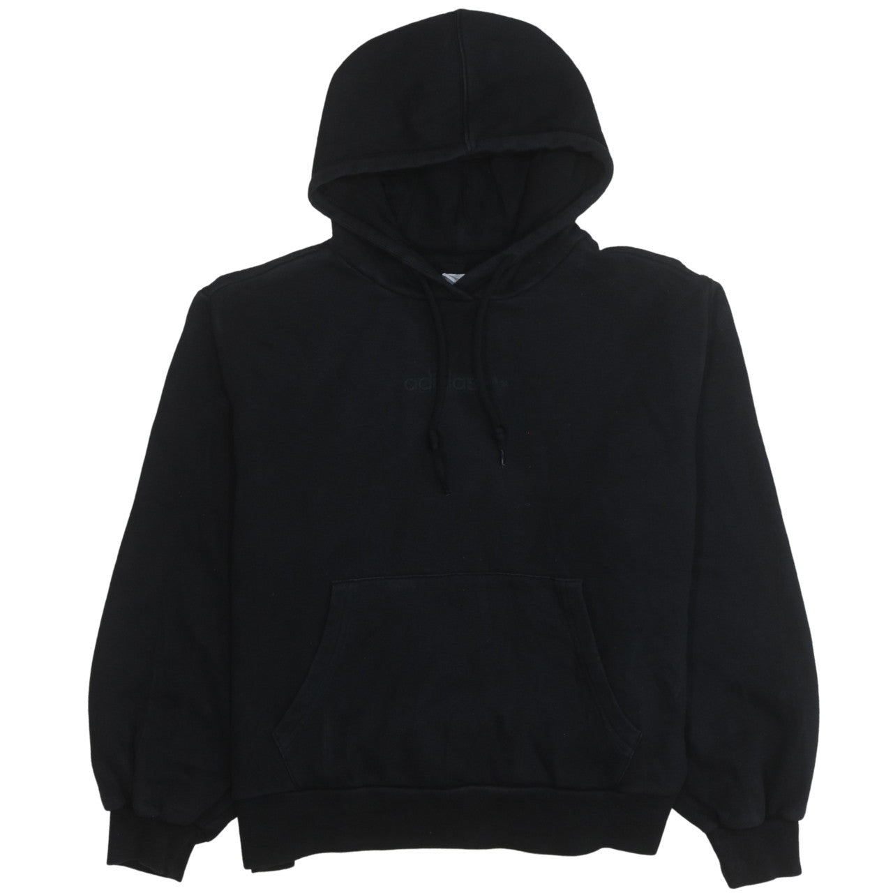 Adidas Women Black Pullover Hoodie Size 10 Relaxed Fit Cotton Sweatshirt