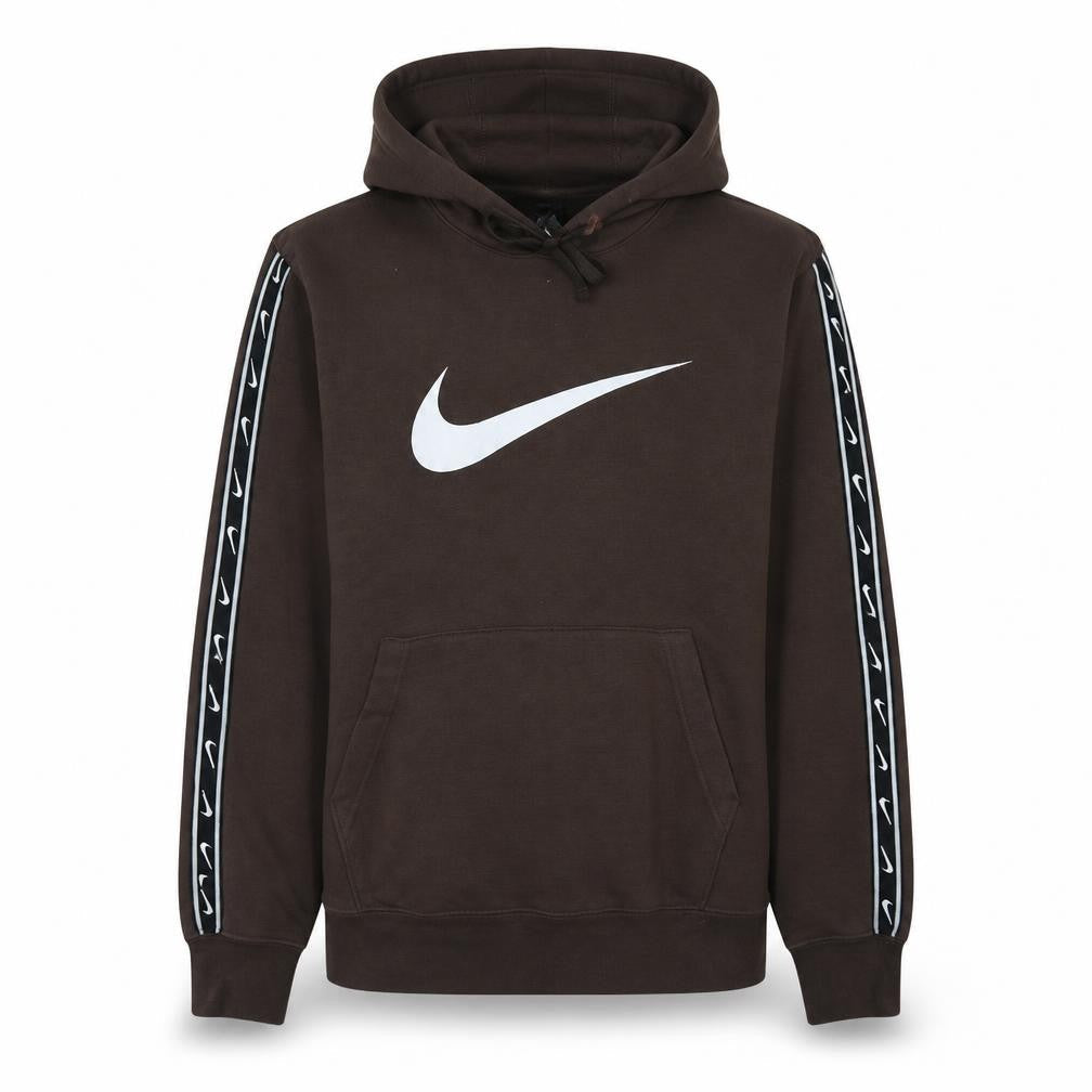 Nike Men's Brown Pullover Hoodie Small Logo Sleeve Graphic