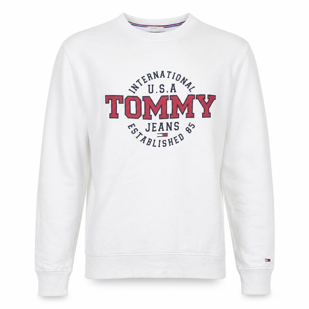 Tommy Jeans Men's White Logo Sweatshirt Regular Fit M