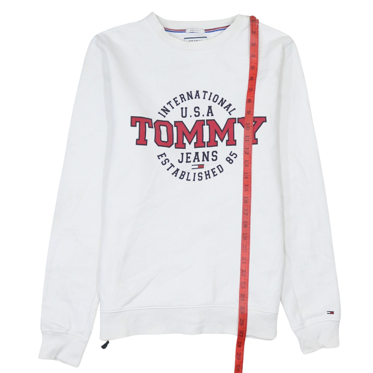 Tommy Jeans Men's White Logo Sweatshirt Regular Fit M