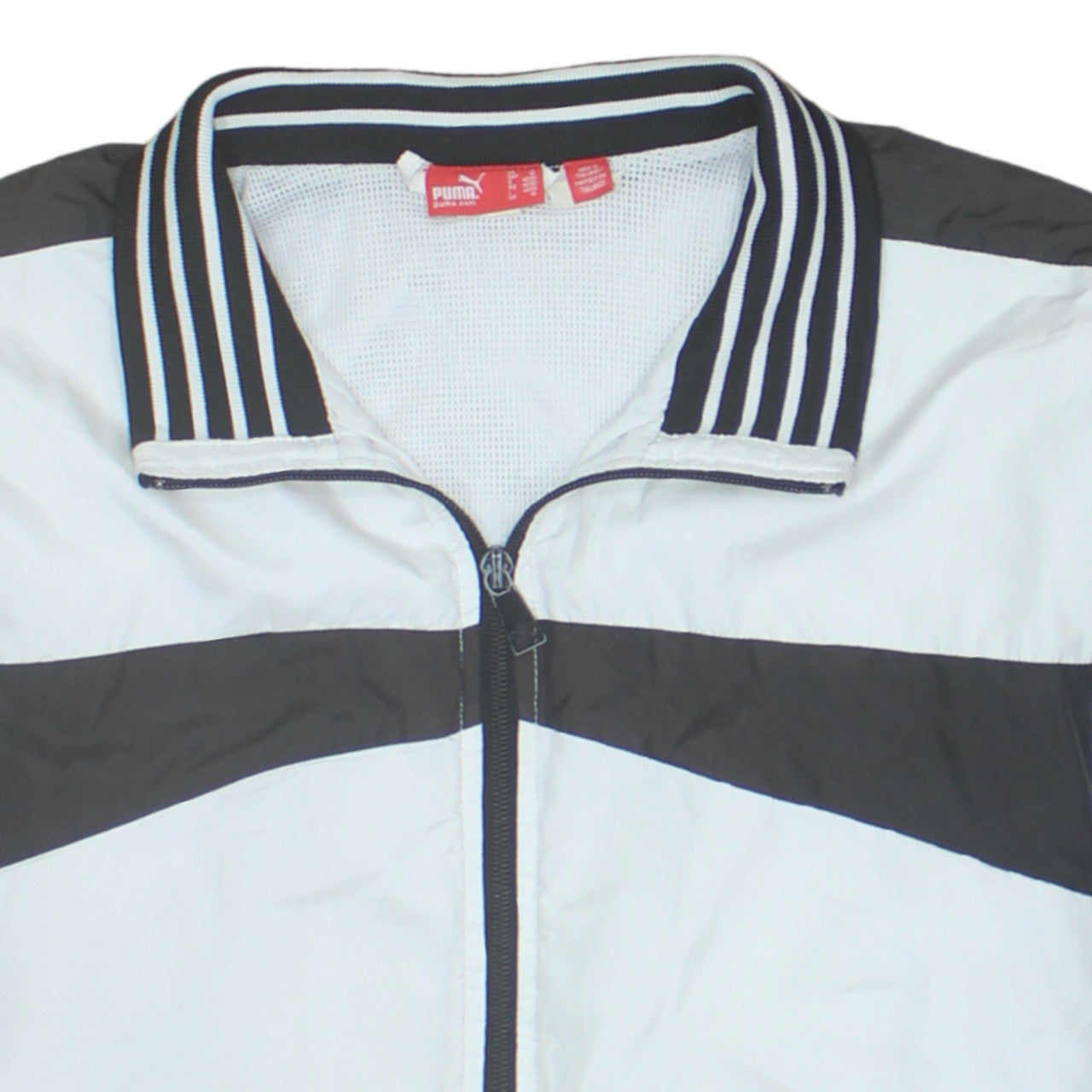 Puma Men's White Black Bomber Jacket Size M Full Zip Sports Style