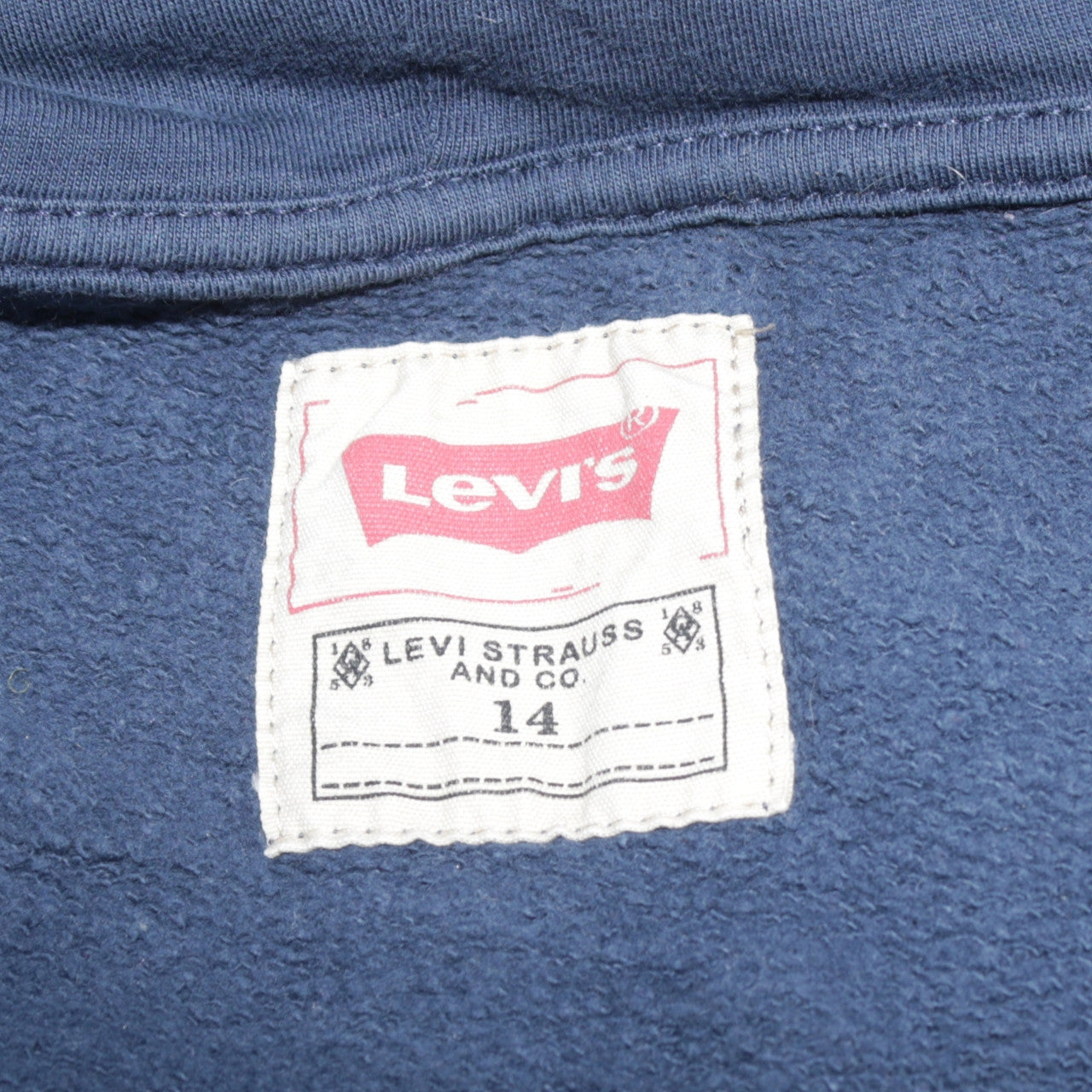 Levi’s Boys Blue Full Zip Hoodie Age 14 – 100% Cotton Graphic Print Casual Top