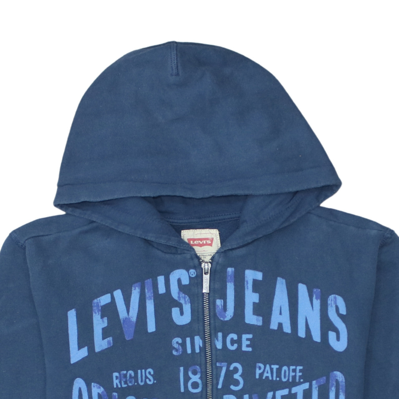 Levi’s Boys Blue Full Zip Hoodie Age 14 – 100% Cotton Graphic Print Casual Top